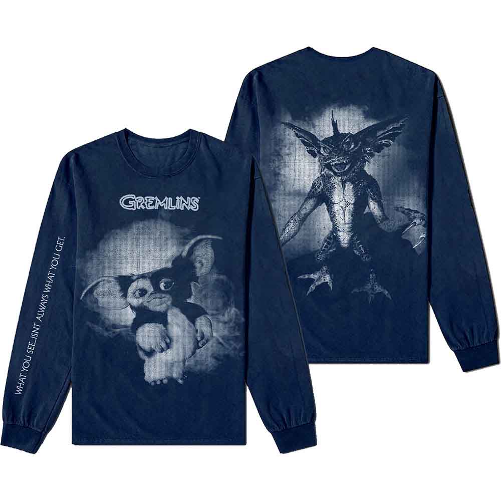 Warner Bros Unisex Long Sleeve T-Shirt Gremlins Graphic Blue (M)