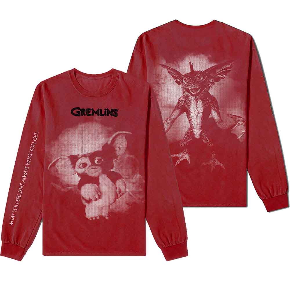 Warner Bros Unisex Long Sleeve T-Shirt Gremlins Graphic Red (XL)