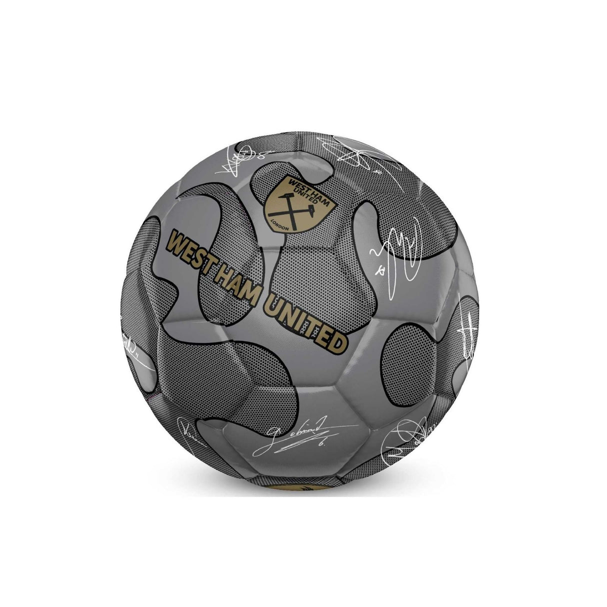 Team Merch. 32 Panel Camo Silver Signature Football - West Ham United (Size 5)