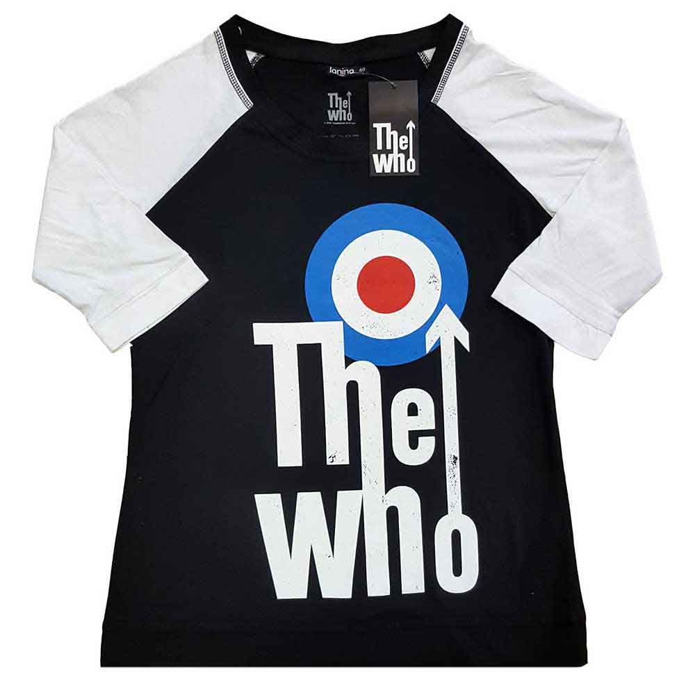 The Who Unisex Raglan T-Shirt Elevated Target Nlack/White (XXXXL)