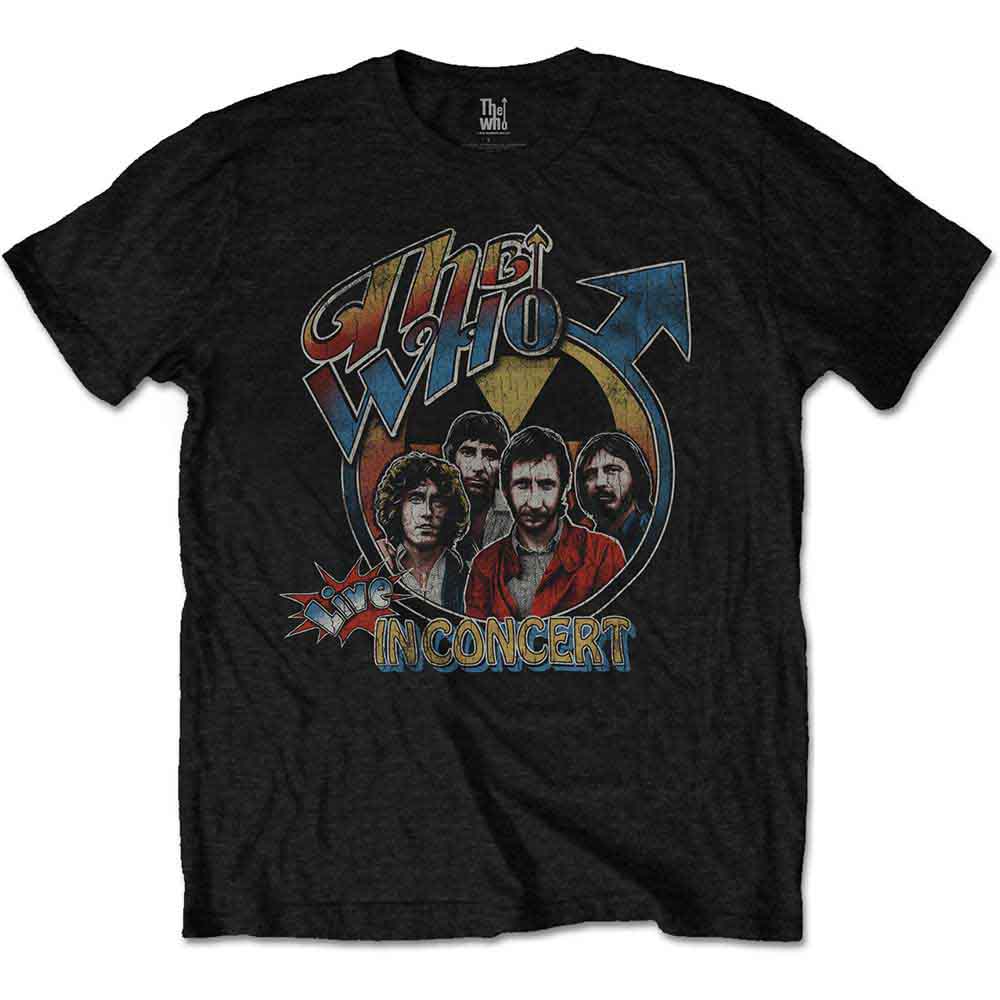 The Who Men's T-Shirt Live in Concert Black (L)