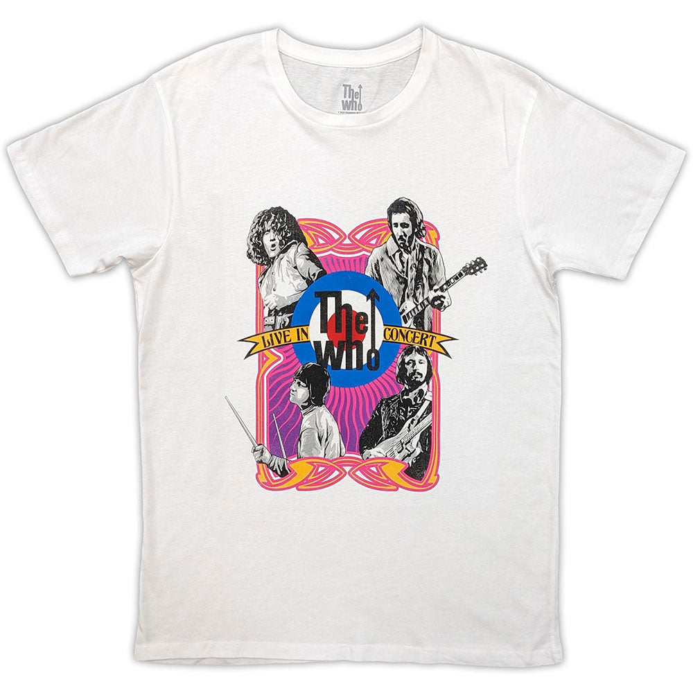 The Who Unisex T-Shirt In Concert Target Logo White (L)