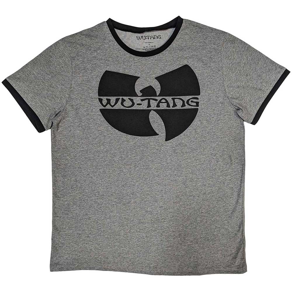 Wu-Tang Clan Unisex Ringer T-Shirt Logo Grey (XL)