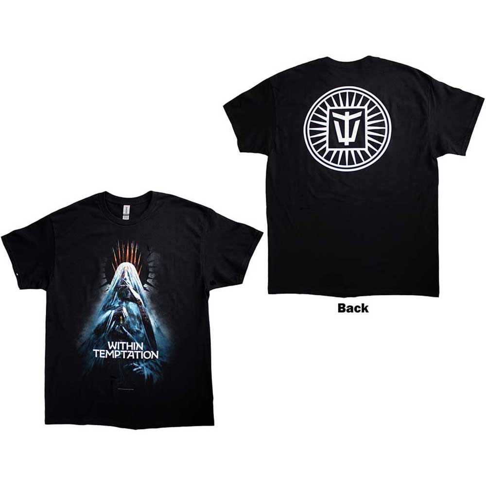 Within Temptation Unisex T-Shirt Bleed Out Veil (Back Print) Black (L)