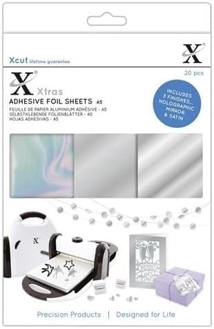 Xcut Xtras A5 Adhesive Foil Sheets - Silver (20shts)