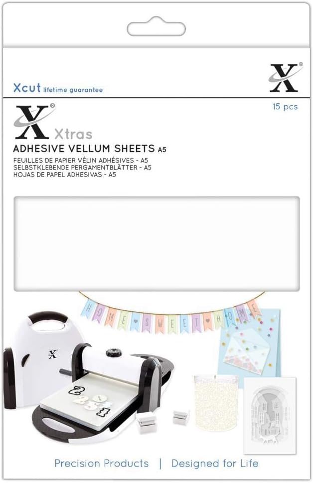 Xcut Xtras A5 Adhesive Vellum Sheets - White (15shts)