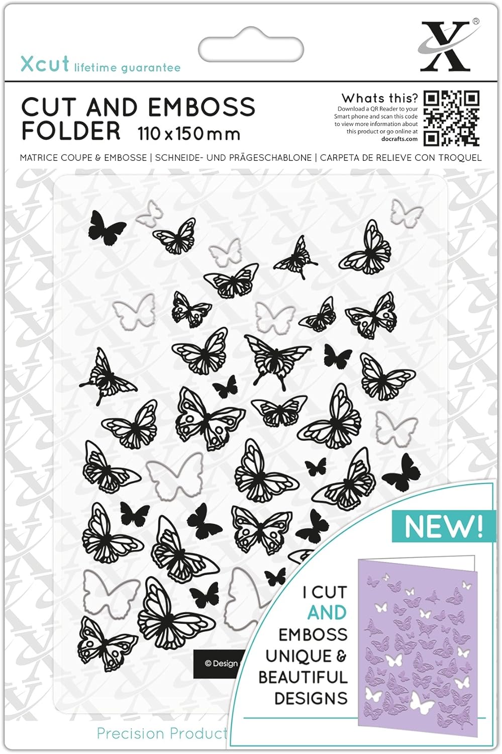 Xcut Cut & Emboss Folder 110mm x 150mm - Butterflies