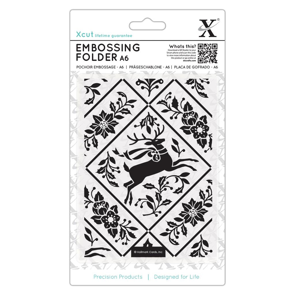 Xcut A6 Embossing Folder - Stag & Ivy