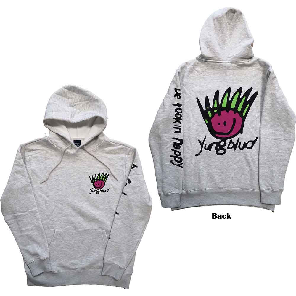 Yungblud Unisex Pullover Hoodie Face (Back Print) Off White (L)