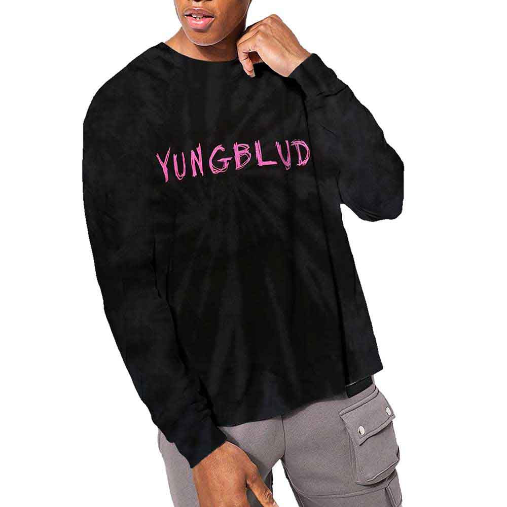 Yungblud Unisex Long Sleeved T-Shirt Scratch Logo (Dip-Dye) Black (XXXL)