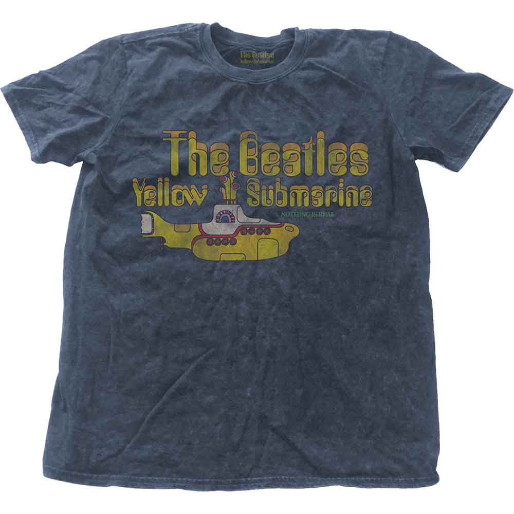 The Beatles Men's T-Shirt Yellow Submarine Nothing Is Real Snow Wash Blue (S)