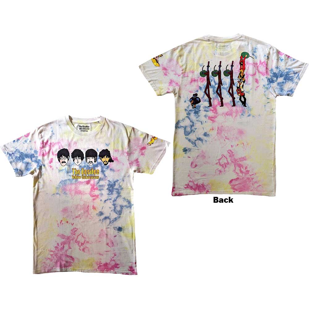 The Beatles Unisex T-Shirt Yellow Submarine Heads & Apple Bonkers White (M)