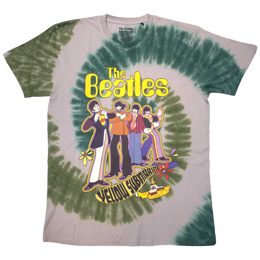 The Beatles Unisex T-Shirt Yellow Submarine Band In Line (Wash) White (XXL)