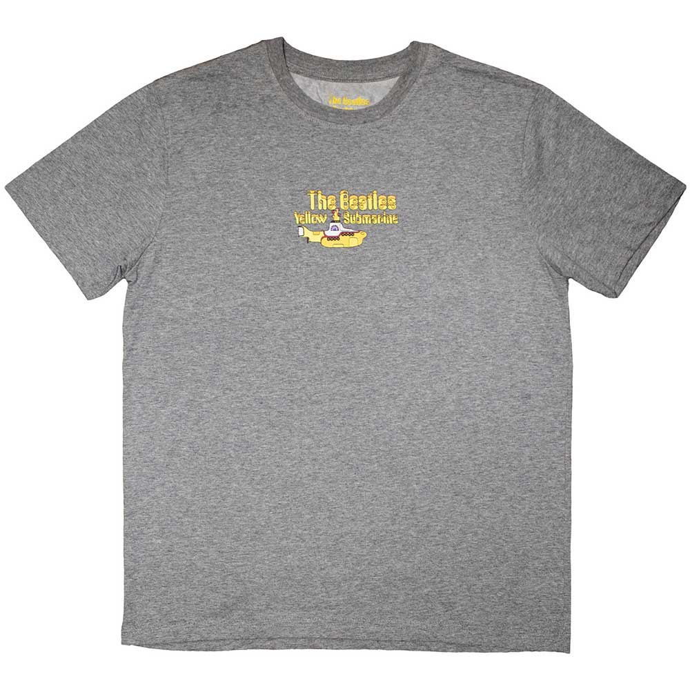 The Beatles Unisex T-Shirt Yellow Submarine Mini Sub & Logo Grey (M)