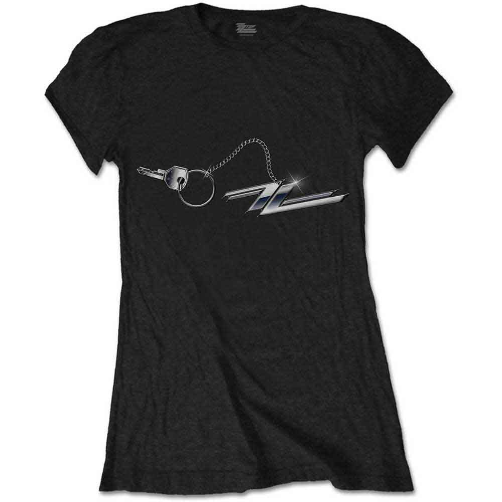 ZZ Top Ladies T-Shirt Hot Rod Keychain Black (S)