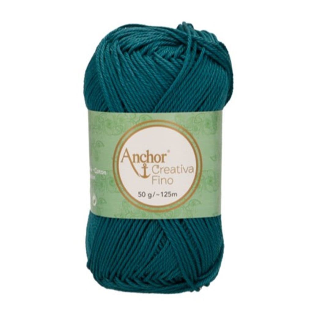Anchor Creativa Fino Cotton Crochet/Knitting Yarn 4ply 50g Ball - Deep Petrol (0391)