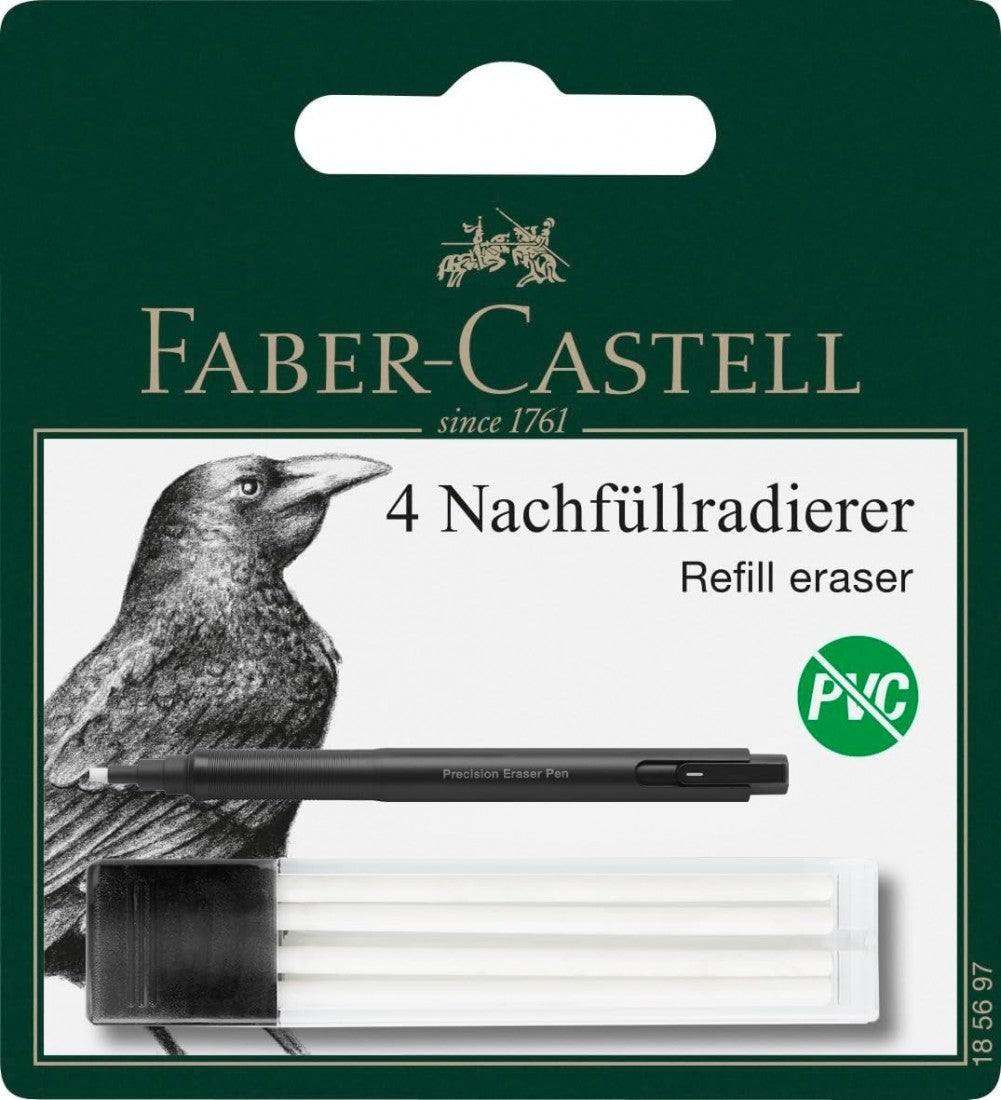 Faber-Castell Art & Graphic Spare Eraser for Precision Eraser Pen (4pk)