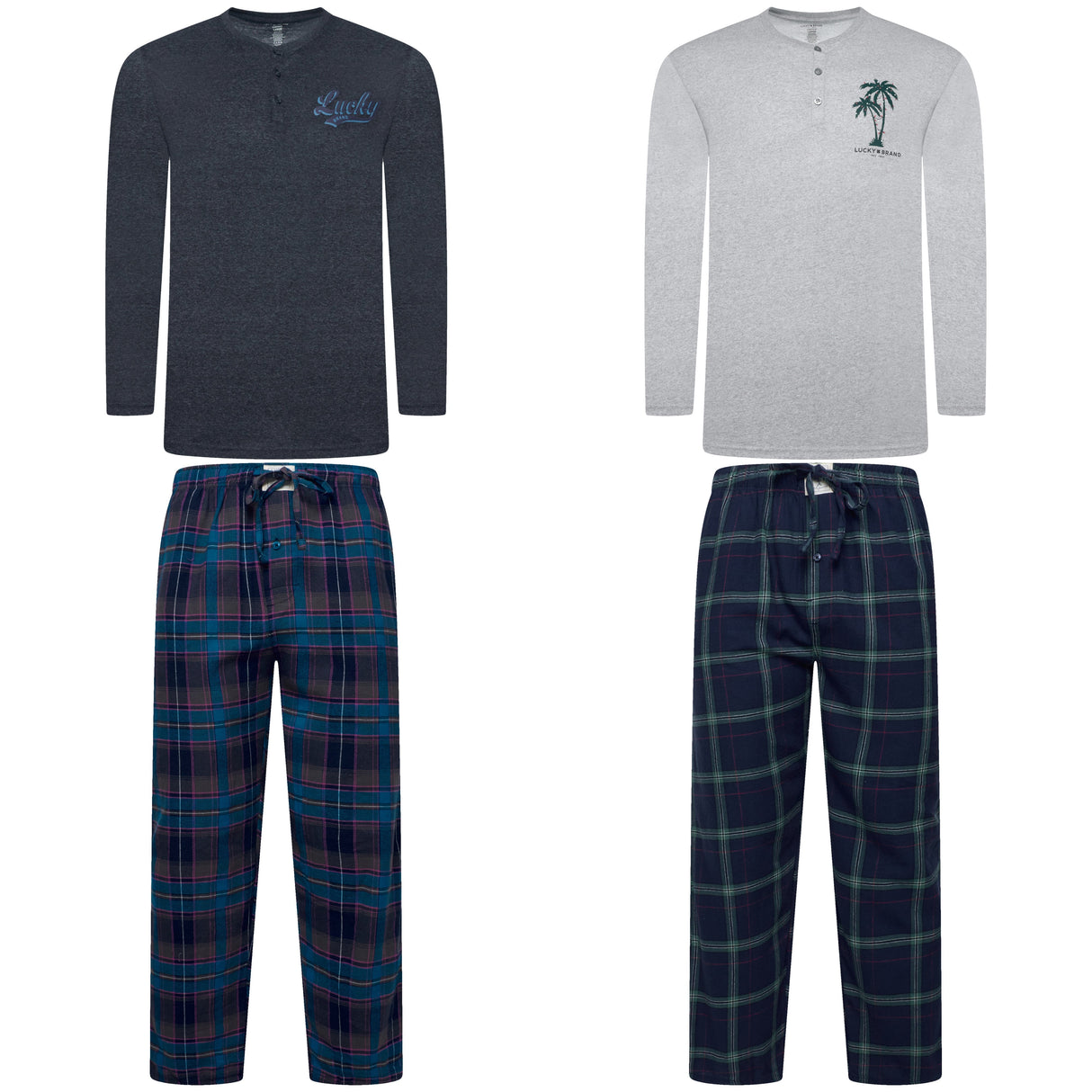 Lucky Brand Henley & Flannel Pant Pyjama Set