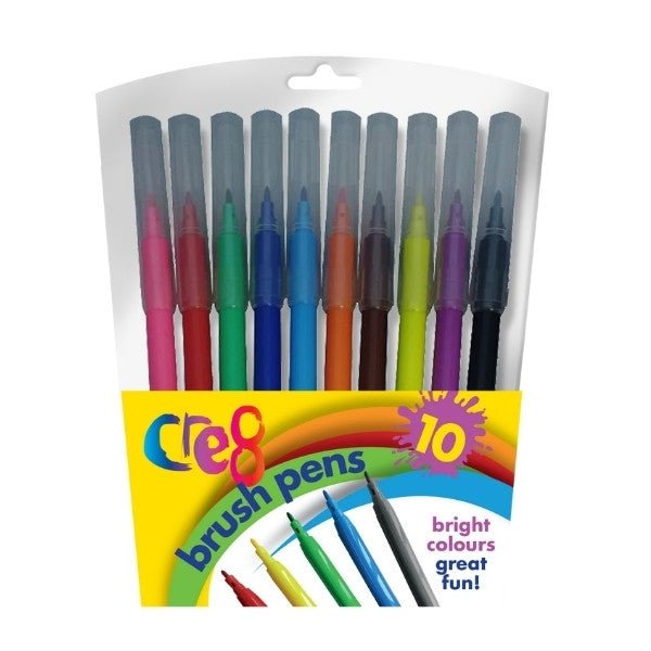 Cre8 Brush Pens Assorted Colours (10pk)