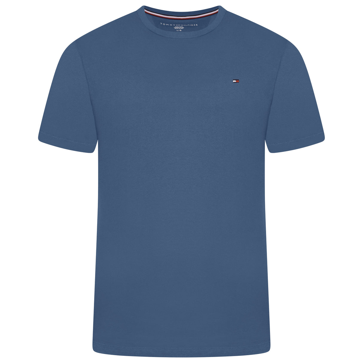 Tommy Hilfiger Flag Embroidery Fitted Crew Neck T-Shirt