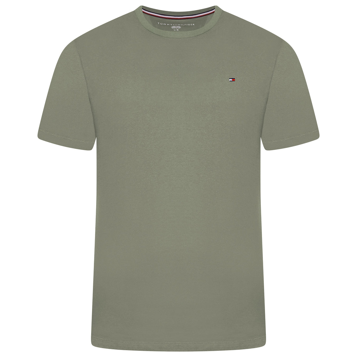 Tommy Hilfiger Flag Embroidery Fitted Crew Neck T-Shirt