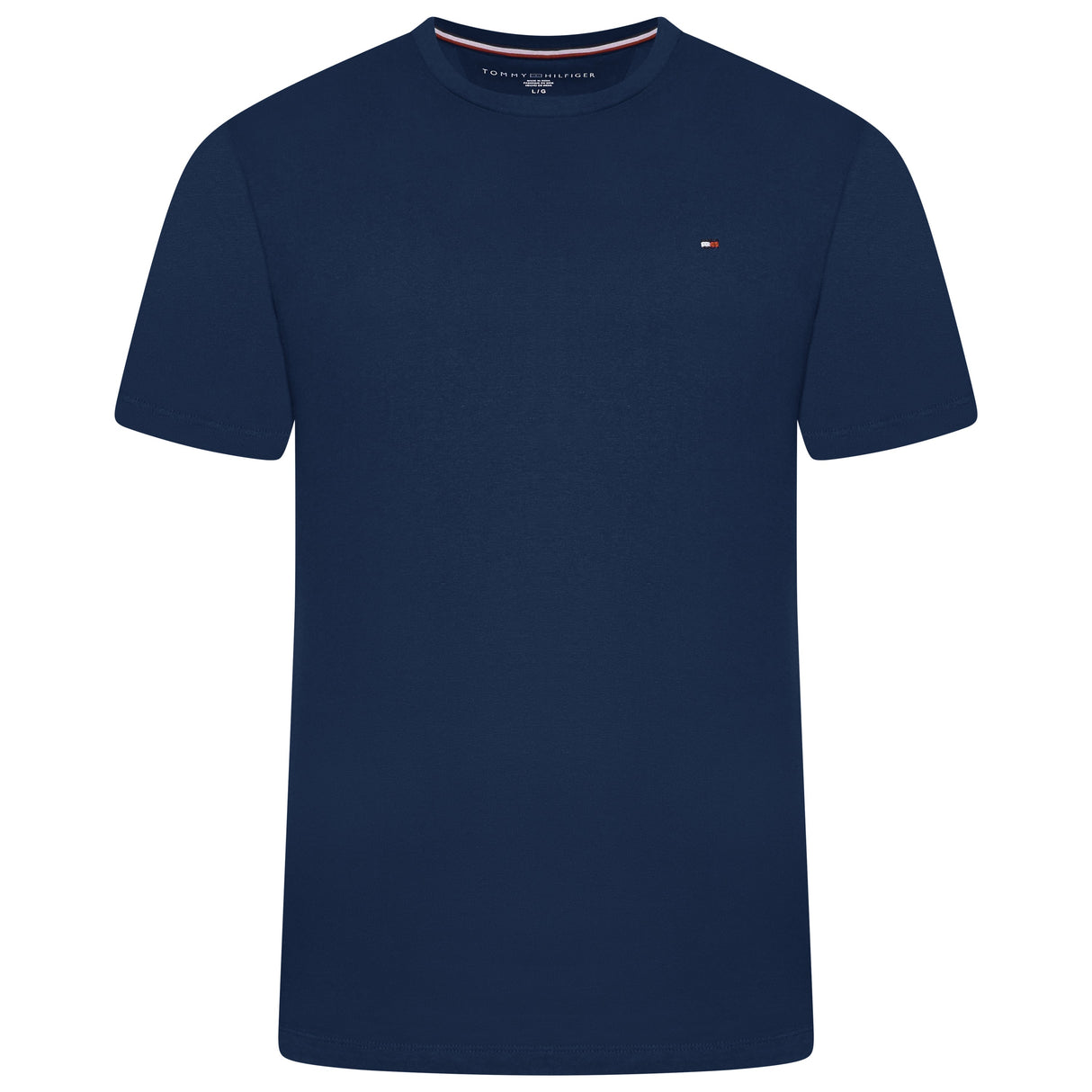 Tommy Hilfiger Flag Embroidery Fitted Crew Neck T-Shirt