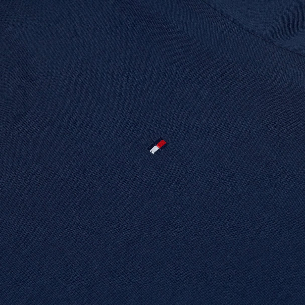 Tommy Hilfiger Flag Embroidery Fitted Crew Neck T-Shirt