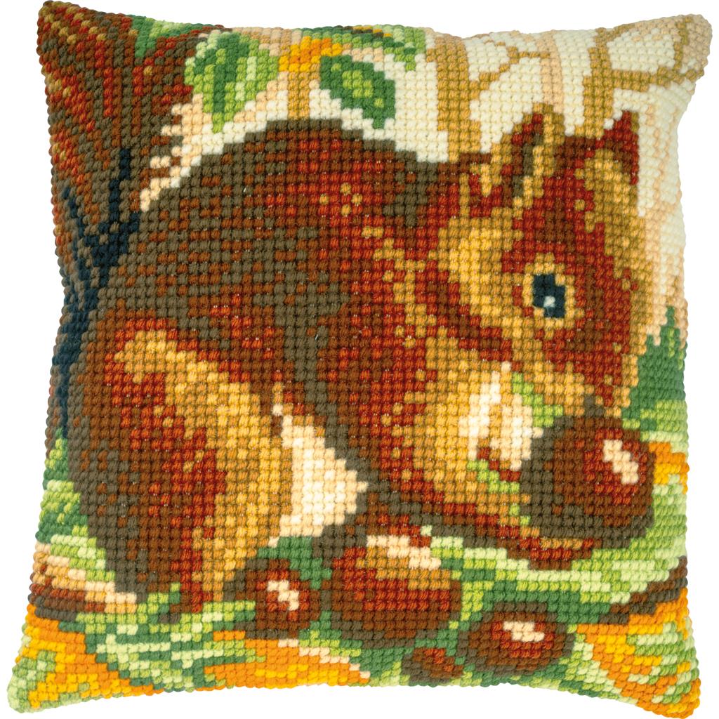 Vervaco Cross Stitch Kit 40cm Cushion Cover - Squirrel 2