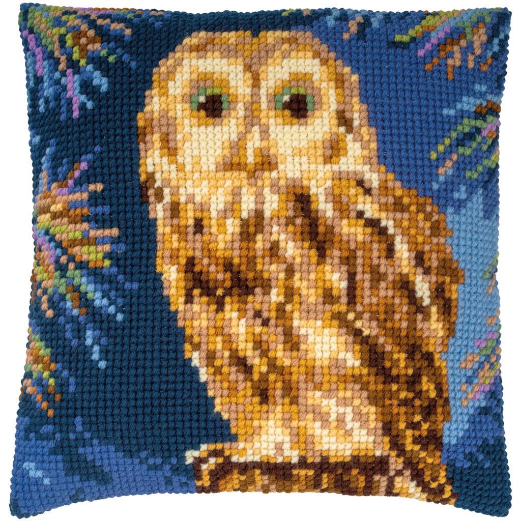 Vervaco Cross Stitch Kit 40cm Cushion Cover - Owl 4