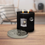 Heart & Home Black Vanilla Twin Wick Ellipse Soy Candle - 40 Hours Burn