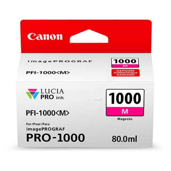 Canon PFI-1000M Magenta Ink Cartridge 80ml for imagePROGRAF Pro 1000