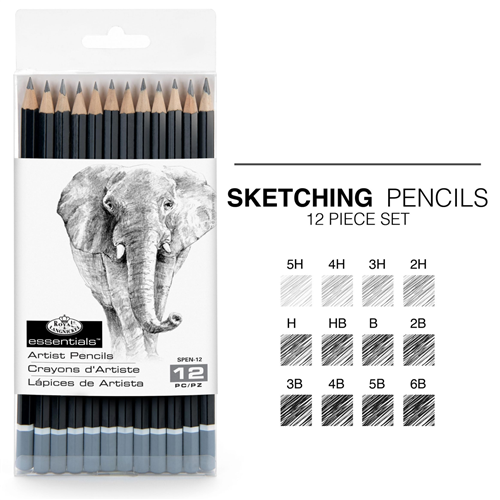 Royal & Langnickel Essential Artist Sketching Pencils 5H-6B (12pc)