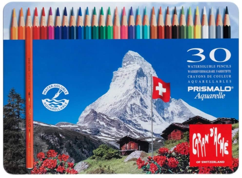 Caran D'Ache Prismalo Aquarelle Watercolour Pencils (Tin of 30)