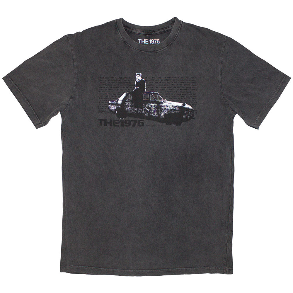 The 1975 Unisex Stone Wash T-Shirt Car Photo Grey (XL)