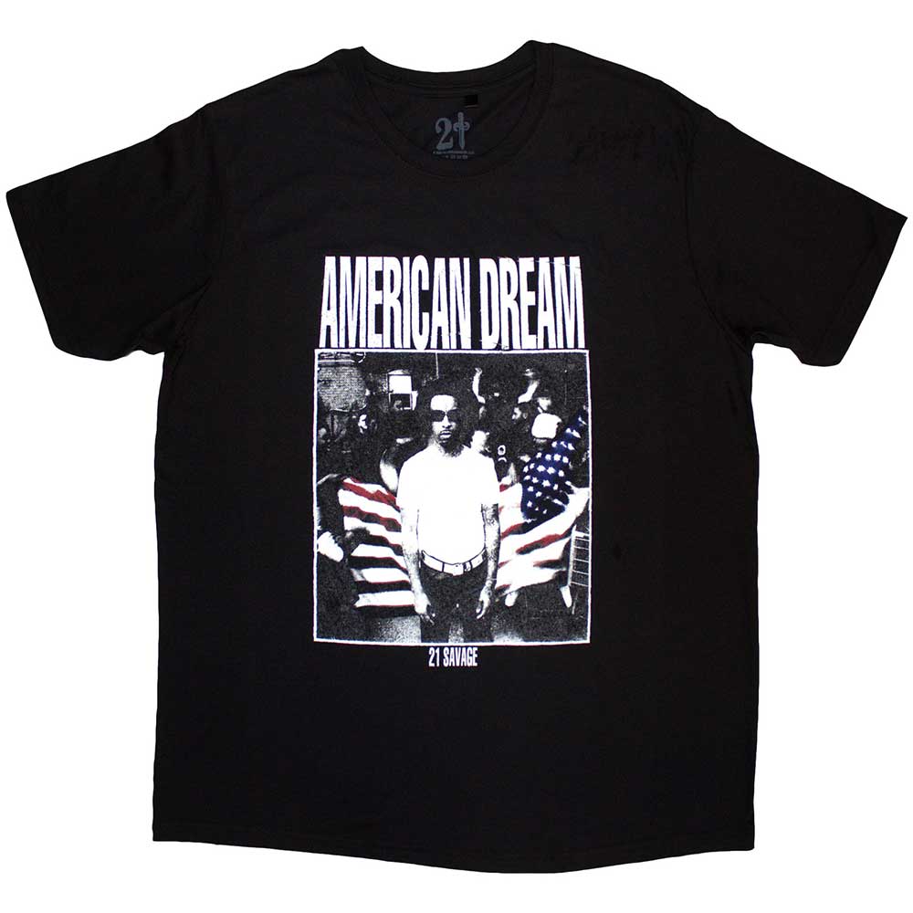 21 Savage Unisex Adult T-Shirt: American Dream Black (M)