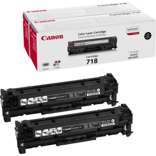 Canon 718BK Standard Capacity Black Toner Cartridge (Twin Pack)