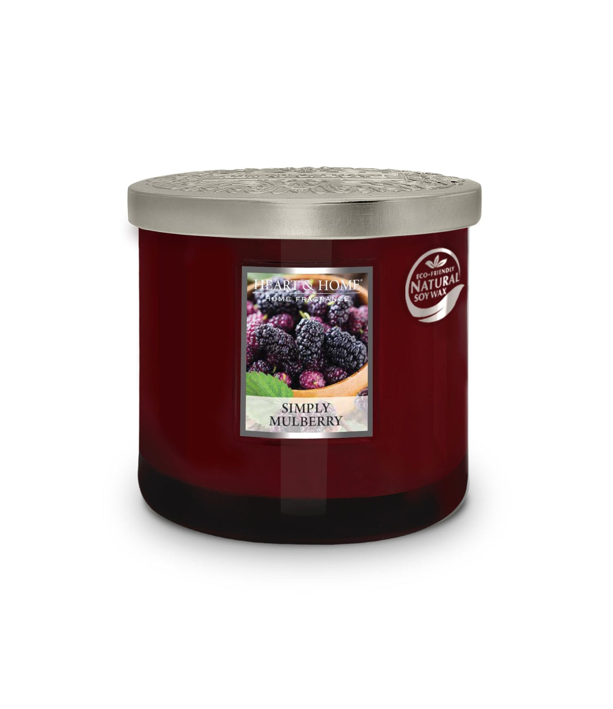 Heart & Home Simply Mulberry Twin Wick Ellipse Soy Candle - 40 Hours Burn