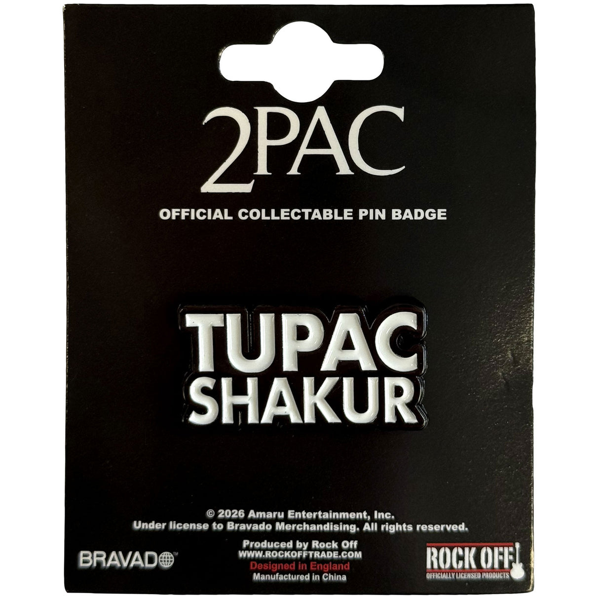 Tupac Pin Badge Text Logo
