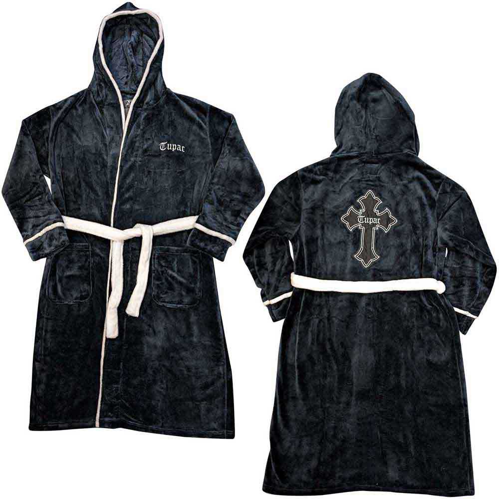 Tupac Unisex Bathrobe Cross Black (L)