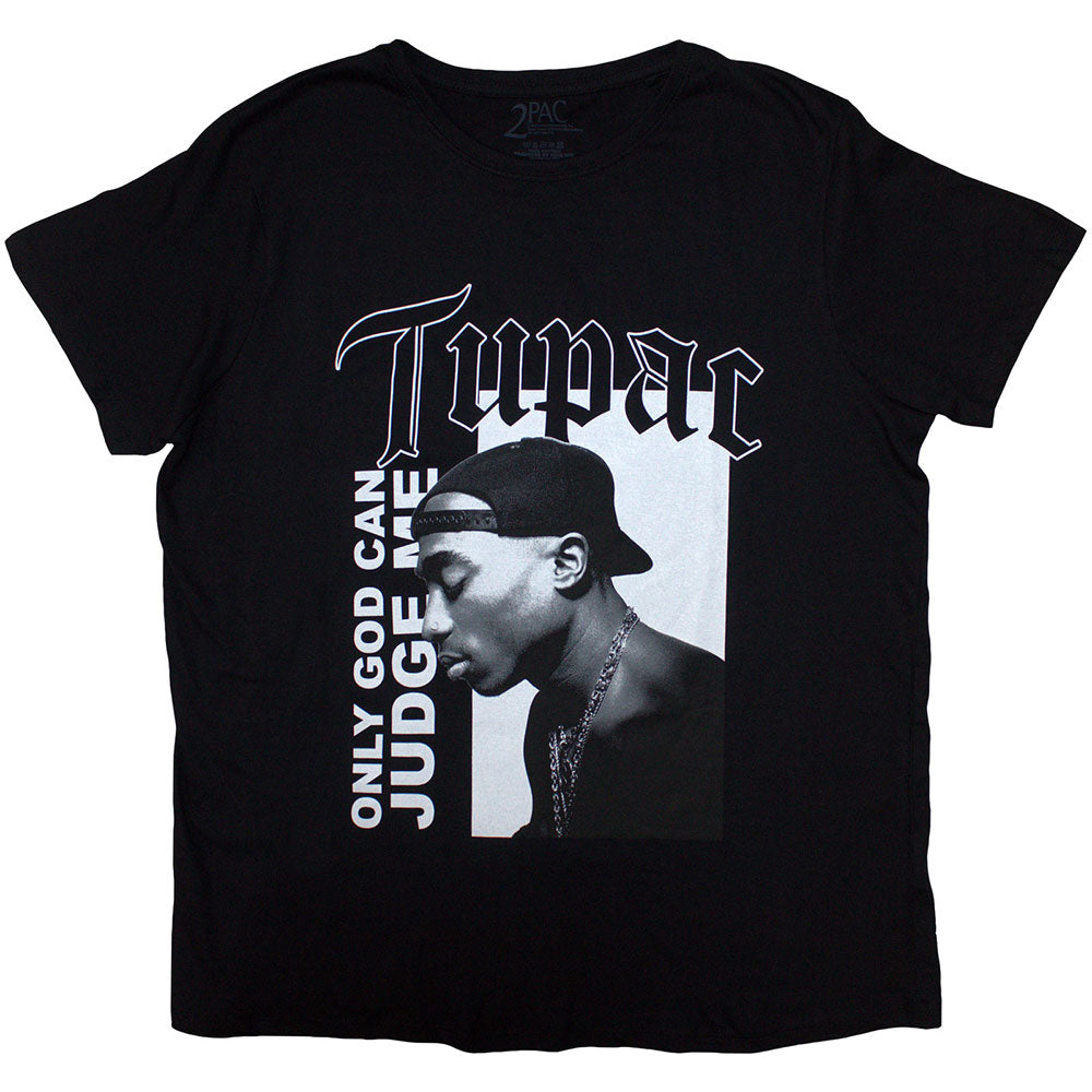 Tupac Ladies T-Shirt Only God Text Black (12)