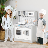 Kids Wooden Toy Kitchen Pretend Play Cooking Playset for 3-6 Years Old