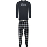 Lucky Brand Crew Neck & Closed Hem Flannel Pant Pyjama Set