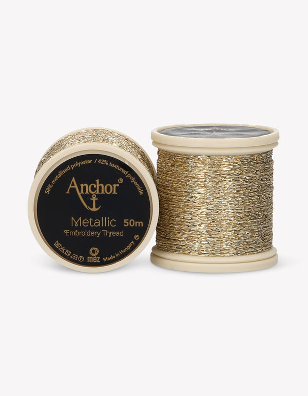 Anchor Metallic Embroidery Thread 50m - Gold (0300)