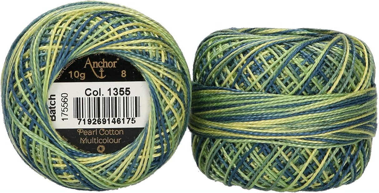 Anchor Pearl Cotton 8 Embroidery Thread 10g Ball - Multicoloured (1355)