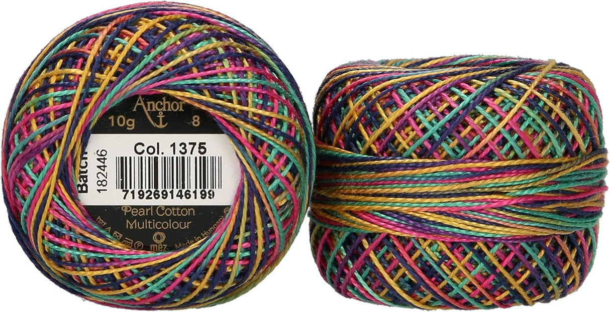 Anchor Pearl Cotton 8 Embroidery Thread 10g Ball - Multicoloured (1375)