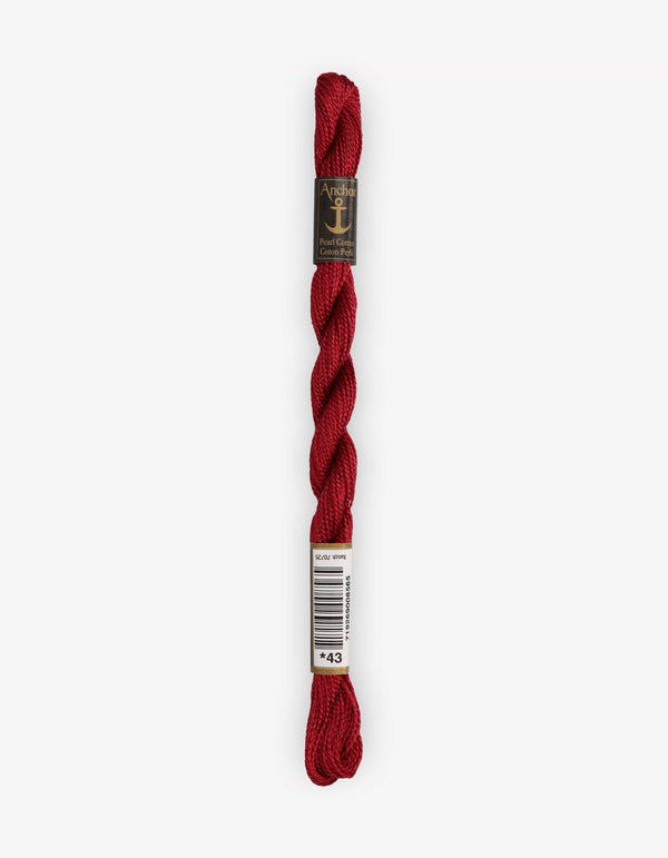 Anchor Pearl Cotton 5 Embroidery Thread 5g - Red (0043)