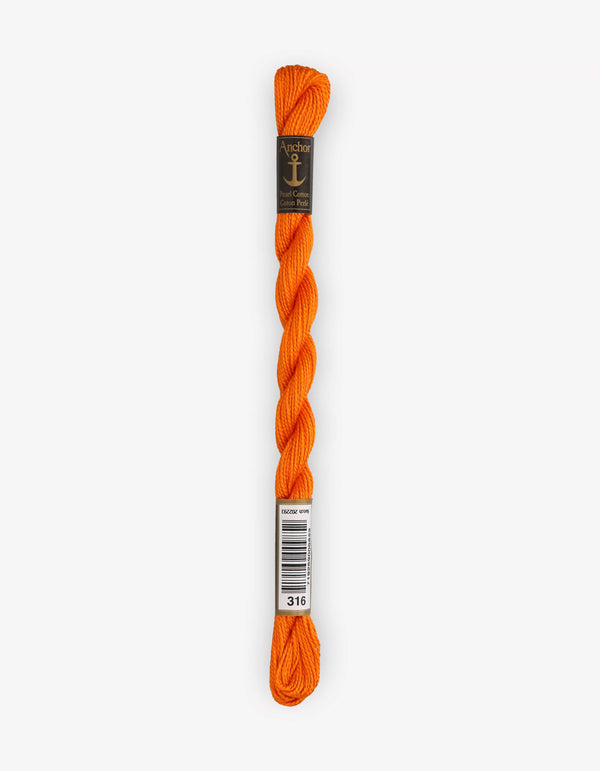 Anchor Pearl Cotton 5 Embroidery Thread 5g - Orange (0316)
