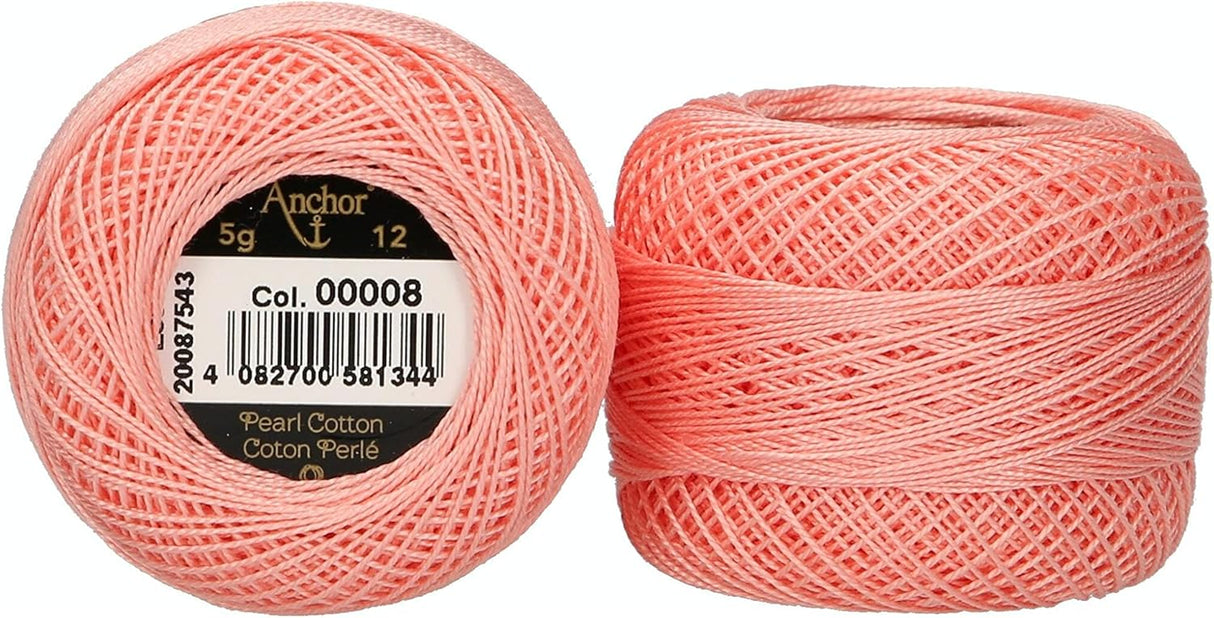 Anchor Pearl Cotton 12 Embroidery Thread 5g Ball - Pink (0008)