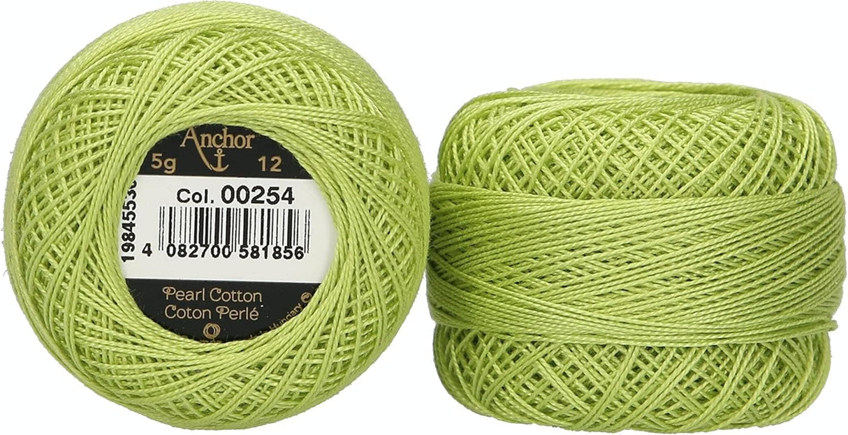 Anchor Pearl Cotton 12 Embroidery Thread 5g Ball - Green (0254)