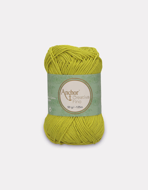 Anchor Creativa Fino Cotton Crochet/Knitting Yarn 4ply 50g Ball - Avocado (0245)
